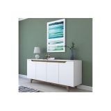 Buffet con 4 Puertas y Patas de Madera Resistente