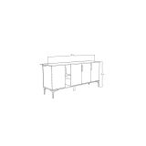 Buffet en Melamina Gris Blanco y Roble, 180x40x78 cm, Diseño Moderno y Duradero
