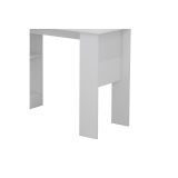 Mesa de Oficina con Librería-Escritorio en Melamina Color Blanco, 120x50x150cm - Diseño Versátil y Funcional