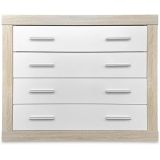 Meyvaser - Cómoda con 4 Cajones, Sinfonier, Color Cambria y Blanco, Medidas: 60 cm (An) x 81.5 cm (Al) x 39.5 cm (Fo)