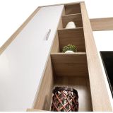 Meyvaser Mueble de salón y TV Composición de salón grande 263 Cm Cambrian-Blanco en madera de gran calidad