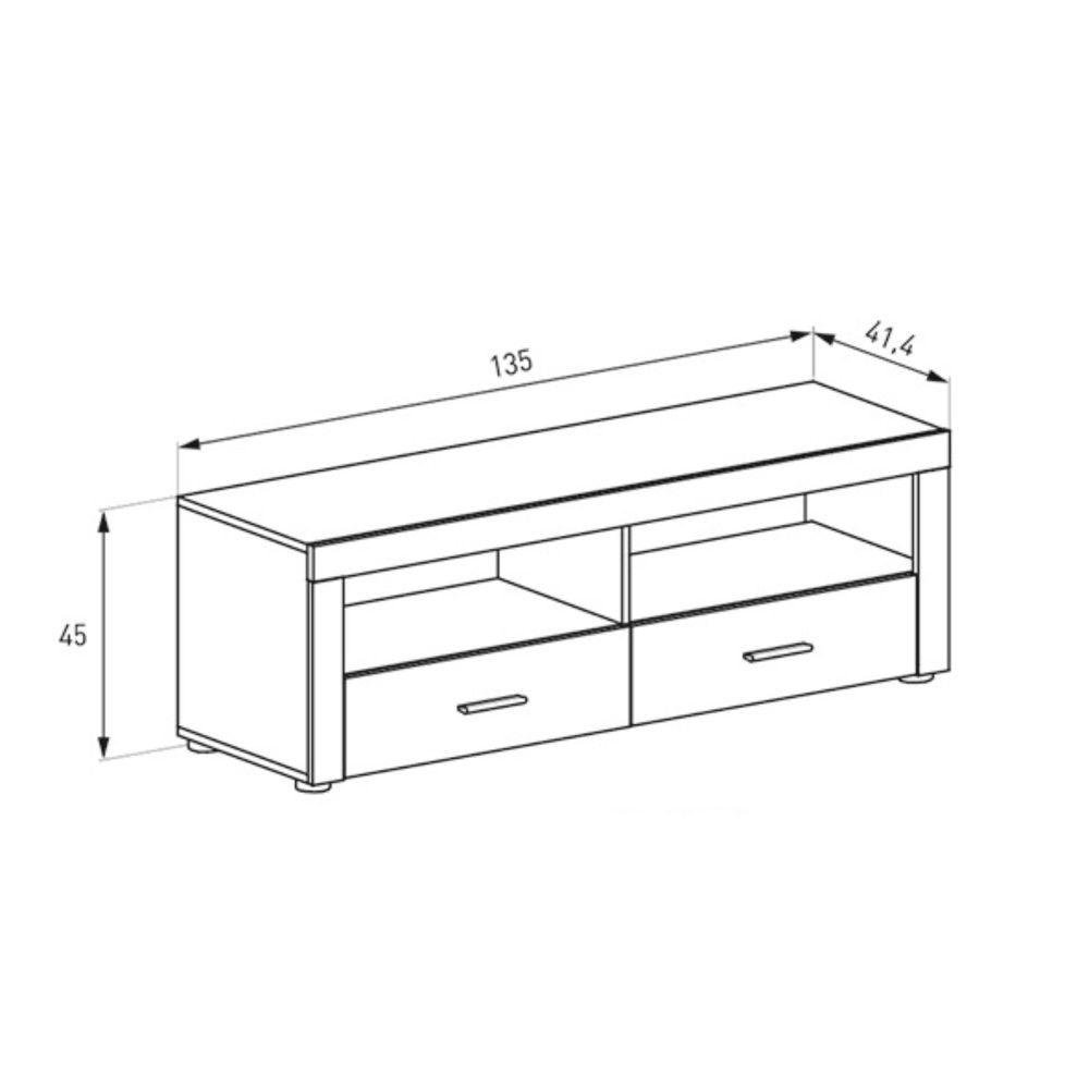 Mueble de Comedor, Mueble Salón, Acabado en Color Cañón, Medidas: 230 cm (Ancho) x 212 cm (Alto) x 41,4 cm (Fondo)