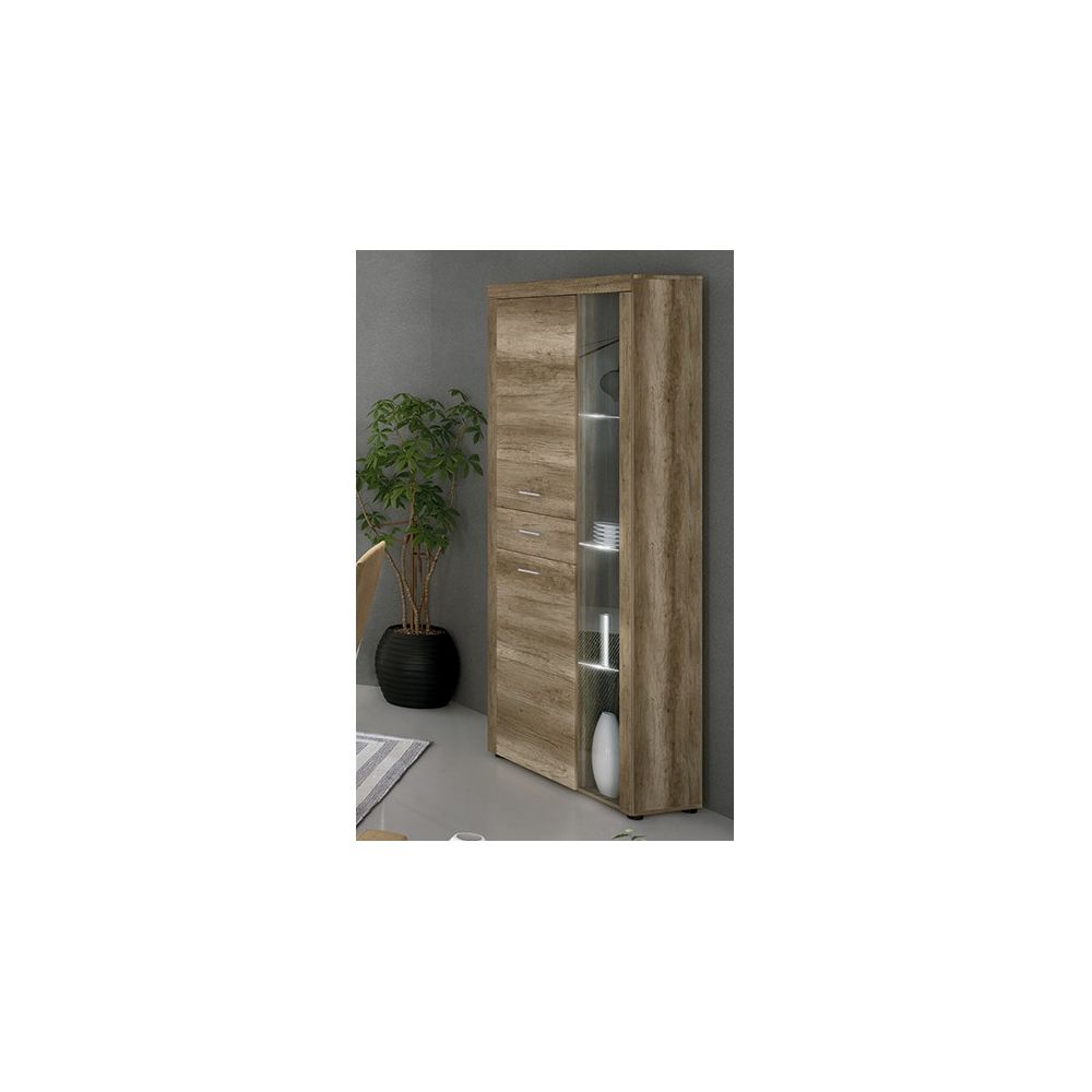 Mueble de Comedor, Mueble Salón, Acabado en Color Cañón, Medidas: 230 cm (Ancho) x 212 cm (Alto) x 41,4 cm (Fondo)