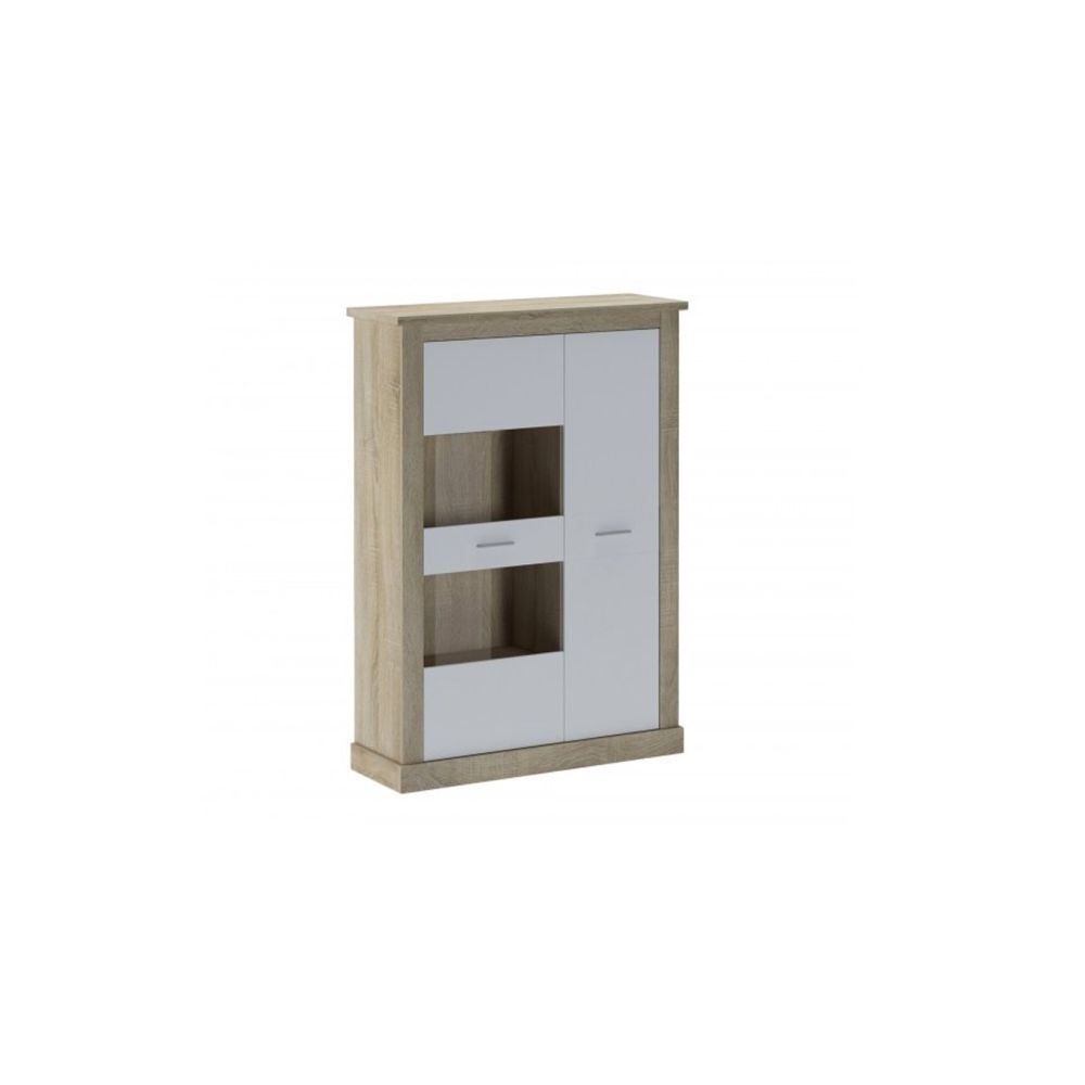 Mueble de Comedor, Mueble Salón, Acabado en Blanco y Cambria, Medidas: 305 cm (Ancho) x 174,7 cm (Alto) x 41,8 cm (Fondo)