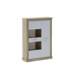 Mueble de Comedor, Mueble Salón, Acabado en Blanco y Cambria, Medidas: 305 cm (Ancho) x 174,7 cm (Alto) x 41,8 cm (Fondo)