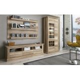 Mueble de Comedor, Mueble Salón, Acabado en Color Cañón, Medidas: 276 cm (Ancho) x 201,6 cm (Alto) x 41,8 cm (Fondo)