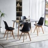 Mesa de Comedor o Cocina de 120 cm Lacada Color Negro 76x120x80 Cm – Alta Resistencia y Durabilidad