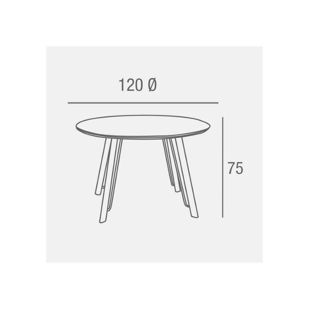 Mesa de Comedor Fija Redonda | Imitación Mármol con Pata Metálica | Diámetro 120 cm x Alto 75 cm