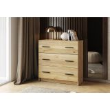 Cómoda de 3 Cajones para Dormitorio, Cajonera Dormitorio, 80x81x34,4 cm
