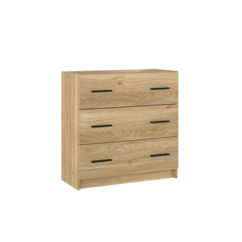 Cómoda de 3 Cajones para Dormitorio, Cajonera Dormitorio, 80x81x34,4 cm
