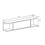 Conjunto de Salón Mueble Completo: Bajo TV, Vitrina, Estantería Decorativa y 2 Estantes - Color Mauvella Rayas