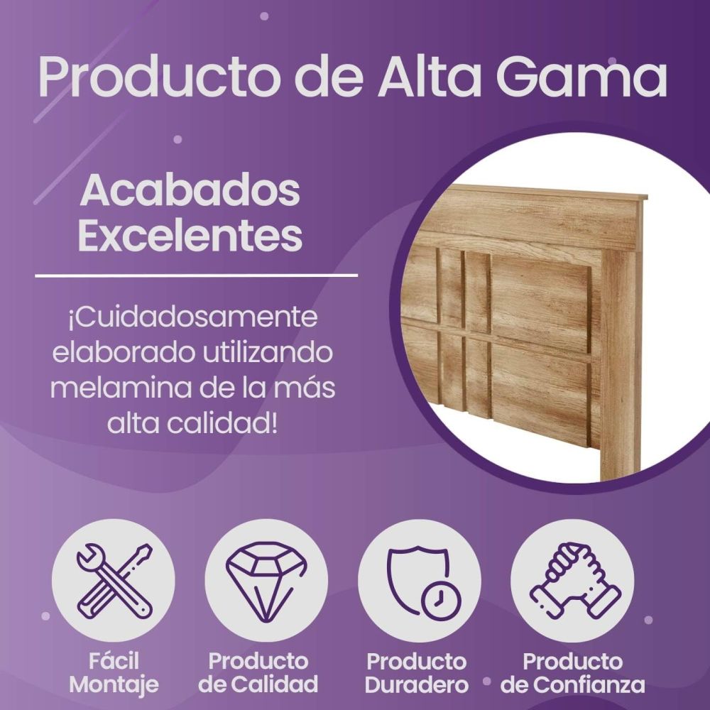 Cabecero Nórdico de 160 (Ancho) x 120 (Alto) x 3,8 (Fondo) Cm | Práctico y Elegante | Color Cañón (para Cama de 135-140 o 160)