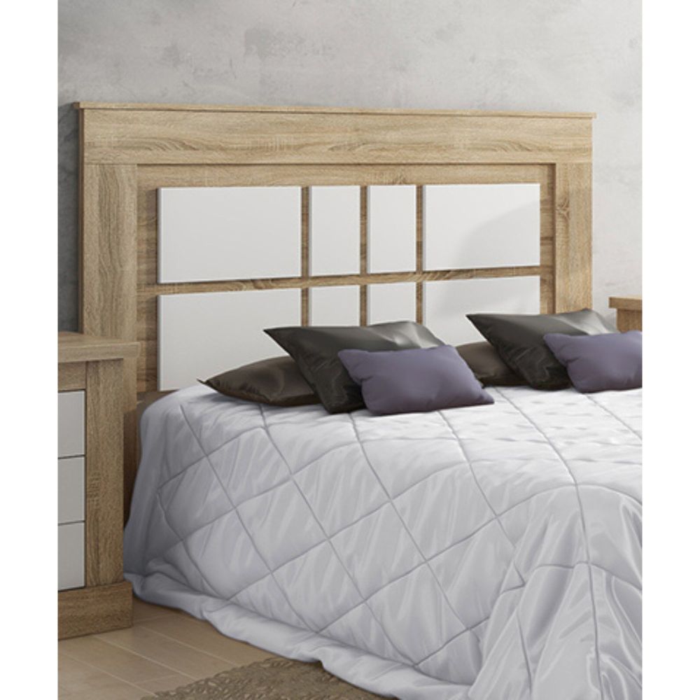 Cabecero Nórdico de 160 (Anc) x 120 (Al) x 3,8 (Fon) Cm | Práctico y Elegante |Colores Cambria y Blanco (para Cama de 135-140